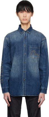 Blue Appliqué Denim Shirt