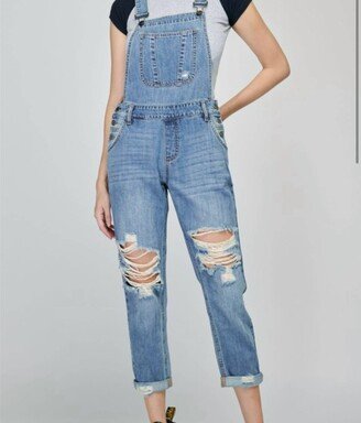 Boyfriend Overall In Medium Wash