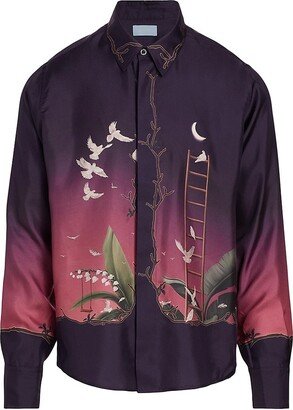 3.Paradis Gradient Silk Shirt