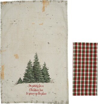 Park Designs Wild And Beautiful Holiday Christmas Tree 2 Dishtowel Set