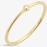 Womens 18ct Yellow Gold Ruifier 18ct Yellow Gold and 0.1ct Diamond Flow Ring