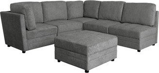 6pc Carson Fabric Modular Sectional Set Dark Gray - Abbyson Living