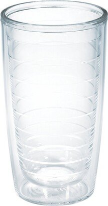 Clear & Colorful Tabletop Made in USA Double Walled Insulated Tumbler Travel Cup Keeps Drinks Cold & Hot, 16oz, Clear