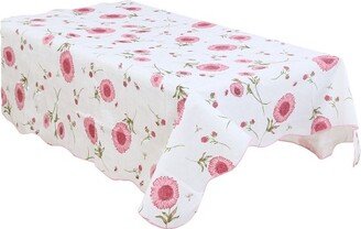 PiccoCasa Rectangle Vinyl Water Oil Resistant Printed Tablecloths Pink Flower 54x71