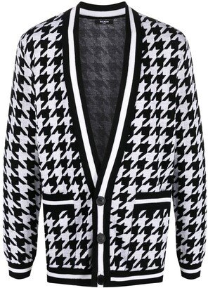 Houndstooth Knitted Cardigan