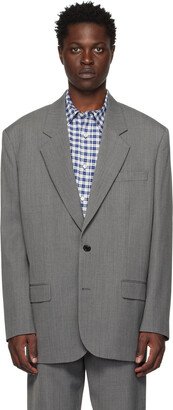 Gray Single-Breasted Blazer