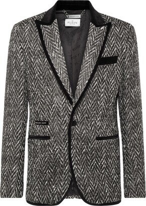 Logo-Patch Contrasting-Trim Blazer