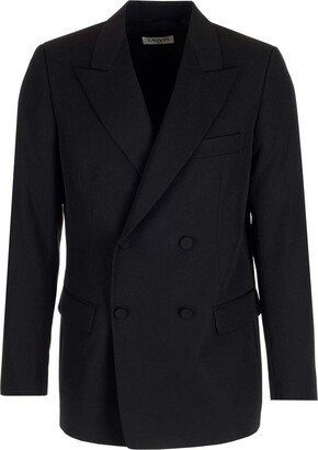 Double-Breasted Long-Sleeved Blazer-AD