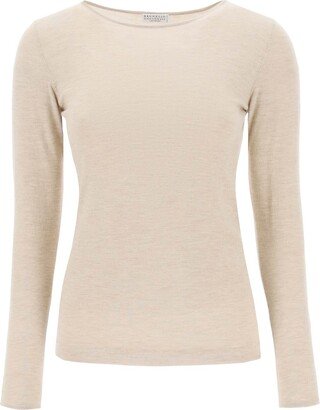 Boat Neck Sweater In Lurex Knit