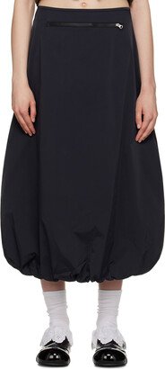 OPEN YY Black Drawstring Midi Skirt