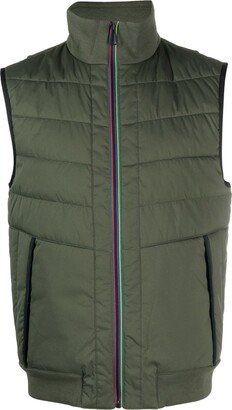 Padded Zip-Up High-Neck Vest