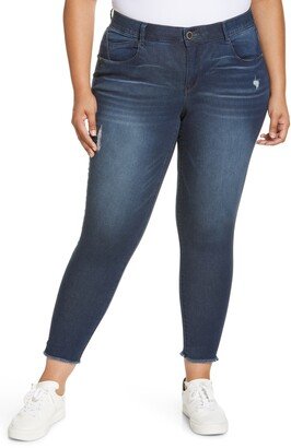 'Ab'Solution Frayed Hem Skinny Ankle Jeans