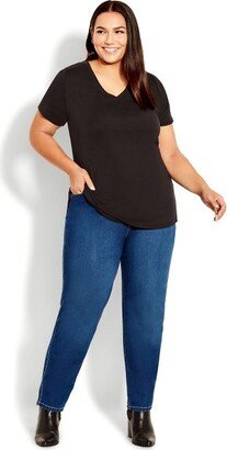 | Women's Plus Size Jean Butter Straight - Mid Wash - 20W