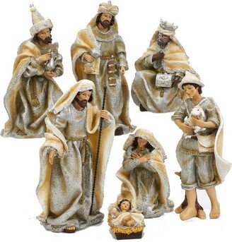 Kurt S. Adler Kurt Adler 3-11.25 Resin Nativity Table Piece Set, 7 Piece Set