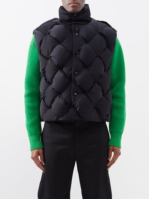 Intrecciato-woven Nylon Down Gilet