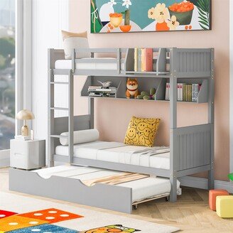 TONWIN Separable Bunk Bed with Bookshelf Twin-Over-Twin