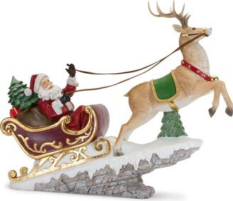 Santa in Sleigh w/Deer - 21.5L x 5.75W x 18H