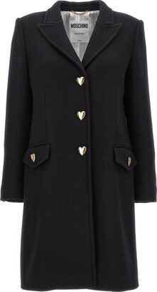 Long-Sleeved Button-Up Coat-AA