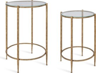 Solange Metal and Glass Nesting Tables 2 Piece Set