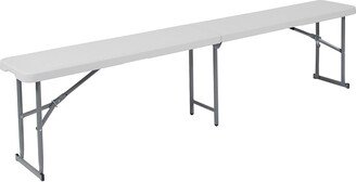 Talbott 10.25''W x 71''L Bi-Fold Granite White Plastic Bench with Carrying Handle