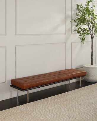 Tufted Leather Gallery Bench