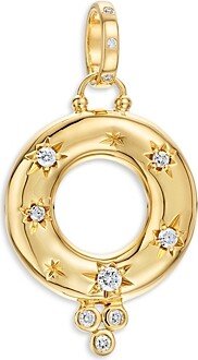 18K Yellow Gold Celestial Diamond Cosmos Wheel Charm Pendant