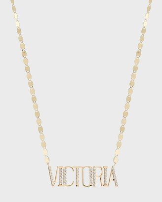 Gold Personalized Eight-Letter Pendant Necklace w/ Diamonds