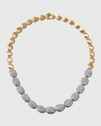 18K Siviglia Yellow and White Gold Diamond Pave Necklace