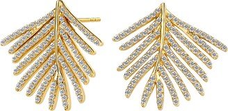 Syna 18k Palm Leaf Diamond Stud Earrings