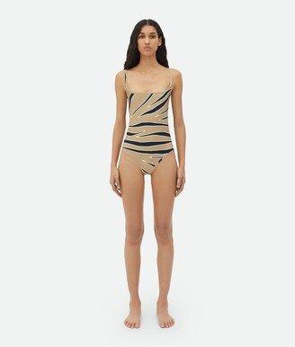 Animal Print Stretch Nylon Swimsuit