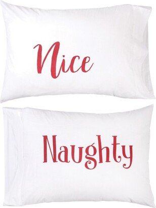 20 x 30 Naughty and Nice Christmas Holiday Pillowcase Set