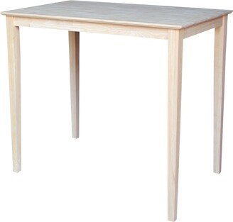 IC International Concepts International Concepts Table Top Solid with Wood Bar Height Shaker Legs