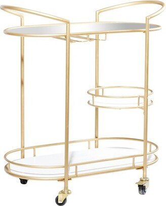 Contemporary Iron Bar Cart Gold - Olivia & May