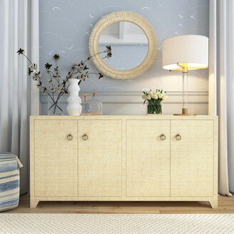 Bar Harbor Raffia 4 Door 70 Sideboard