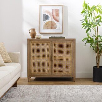 Mile Wood and Rattan Cabinet