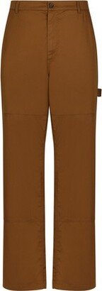 Worker Cotton Stretch Pants with Logo Plaque