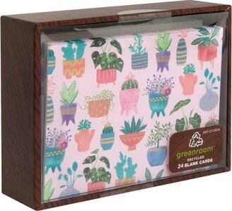 greenroom 24ct Colorful Plants All over Cards and Envelopes