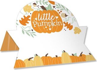 Big Dot of Happiness Little Pumpkin - Fall Birthday Party or Baby Shower Tent Buffet Card - Table Setting Name Place Cards - Set of 24