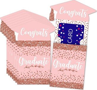 Big Dot of Happiness Rose Gold Grad - Graduation Party Money and Gift Card Sleeves - Nifty Gifty Card Holders - Set of 8