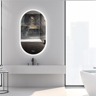 Interbath 40x24 Inch LED Bathroom Oval Mirror Vanity Mirror