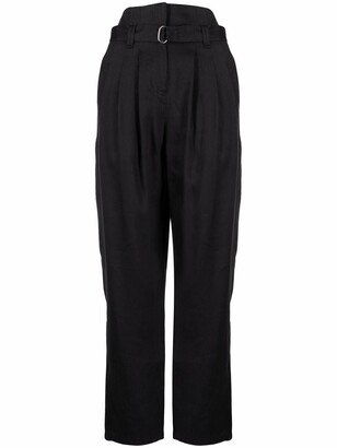 High-Waisted Pleat-Detail Trousers