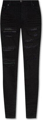 Distressed Tapered Leg Jeans-AE