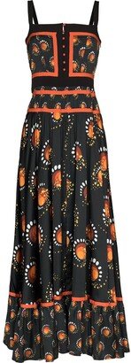 Rabanne Graphic-Print Flared Maxi Dress