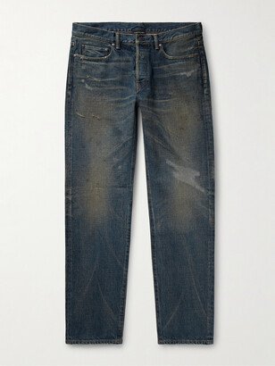 The Daze Slim-Fit Distressed Jeans-AB
