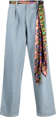 SIEDRES Belted Wide-Leg Jeans-AA