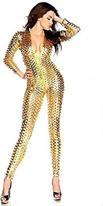 Top Totty Gold Hollow Out Sexy Women Catsuit (3XL) UK 16