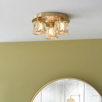 Dunelm Kylie Bathroom 3 Light Flush Ceiling Fitting Satin Gold