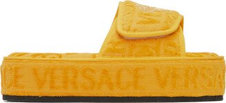 Yellow Medusa Embroidered Slippers