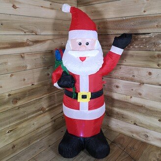 Samuel Alexander 130cm (4ft) Inflatable LED Outdoor Christmas Standing Santa with Gift