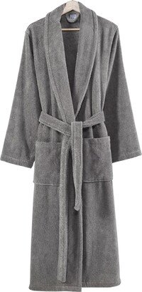 Marseille Fabric Bathrobe with Shawl Collar The Urban Port,Large, Dark Gray